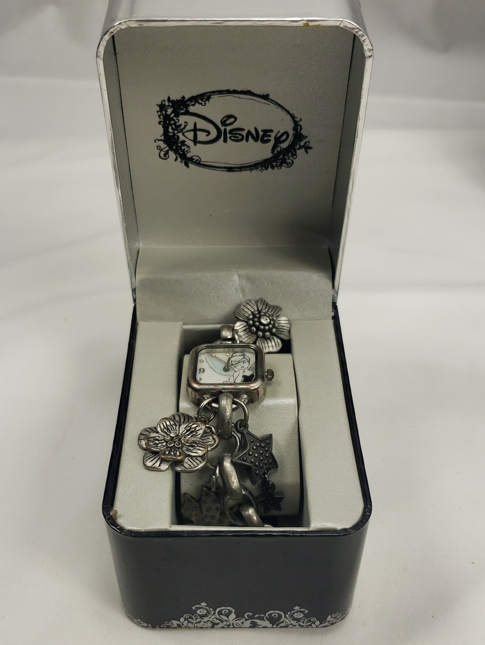 Vintage Disney TinkerBell Working Watch with Silver Charm Band